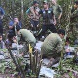 Lesly (13 ans), Soleiny (9), Tien Noriel (5) et Cristin (1) avaient été retrouvés en vie, après avoir erré 40 jours dans la jungle (archives).
